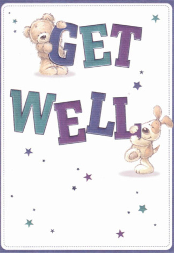 Brimming with gentle encouragement, this get well card artfully captures the healing energy at the heart of Gospel Oak-a place where neighbours care, and small acts of kindness are woven through the days. Two whimsical companions-a plush bear with a soft, inviting expression, and a playful puppy with floppy velvet ears-share the spotlight, their postures full of hope and affection. Around them, shimmering stars sprout in teal and purple, scattering good wishes across a cream backdrop as bright as the pathways of Gospel Oak's parks after rain. The typography is commanding yet friendly, shaded in deep, welcoming gradients of blue and aqua, their weighty style grounding the cheerful imagery. There's a tangible softness to the bear's fur and a playful glimmer in the puppy's eyes-a tactile story told without words, inviting a gentle touch or a comforting thought. Imagine pairing this card with a fresh floral bouquet, each detail chosen with as much care as the artist's brushstrokes, the gesture echoing through every corridor from Savernake Road to Oak Village. This illustration radiates a lightness and warmth that's just right for lifting spirits, echoing the everyday acts of kindness that define the Gospel Oak community.