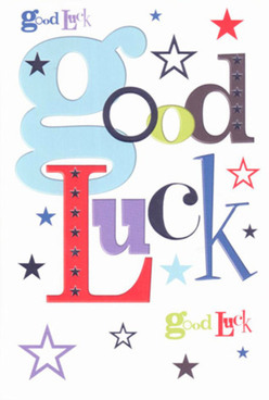 Glowing with supportive energy, this good luck card reflects the caring spirit of Gospel Oak's community. Its carefully crafted letters-anchored by a playful, light-blue 'g'-set a friendly, reassuring tone, complemented by bold reds and rich violets that balance seriousness with joyful anticipation. Stars, reminiscent of those sometimes glimpsed above Gospel Oak's leafy parks, float with gentle abandon across the card's pristine white surface, mixing indigo, lavender, and sky-blue in a visual melody. The harmonious blend of colours and whimsical typography creates a sensation of anticipation and support, as if the sender were beside you, urging you on. The texture of the card is inviting and smooth, bringing a tactile delight similar to the feel of a freshly prepared bouquet from a Gospel Oak florist. Whether celebrating a neighbour's milestone or sending encouragement to a student at La Sainte Union just around the corner, this card carries the comforting weight of care and belief, ready to be delivered along the welcoming streets of Gospel Oak.
